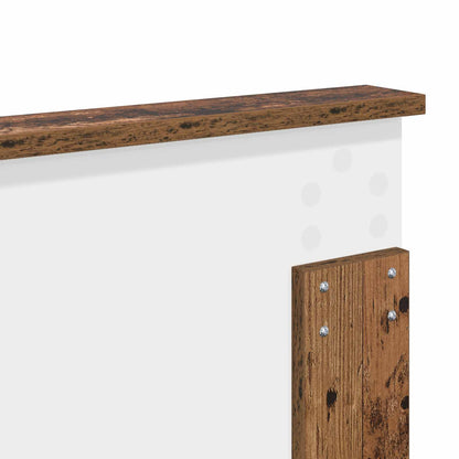 vidaXL Bettrahmen mit Kopfteil Altholz 120 x 190 cm Holzwerkstoff
