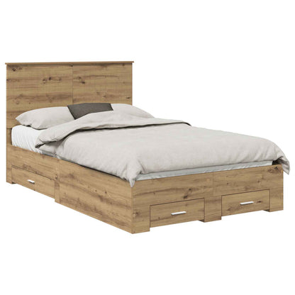 Bettrahmen Artisan-Eiche 120 x 190 cm Holzwerkstoff