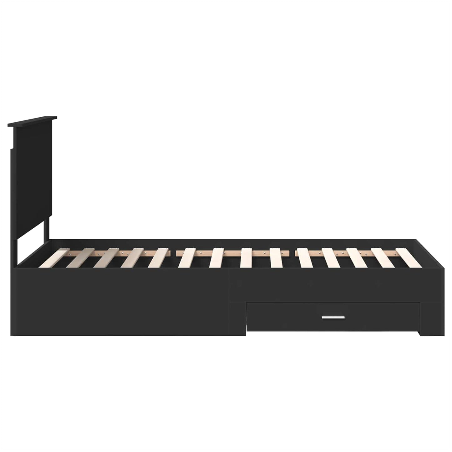 vidaXL Bettrahmen Schwarz und Silber 90 x 200 cm Holzwerkstoff