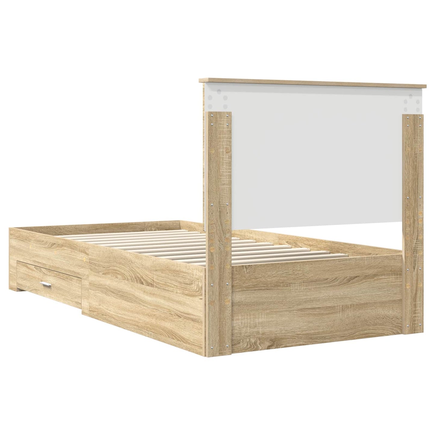 vidaXL Cadre de lit avec tête de lit chêne Sonoma 100 x 200 cm Bois d'ingénierie