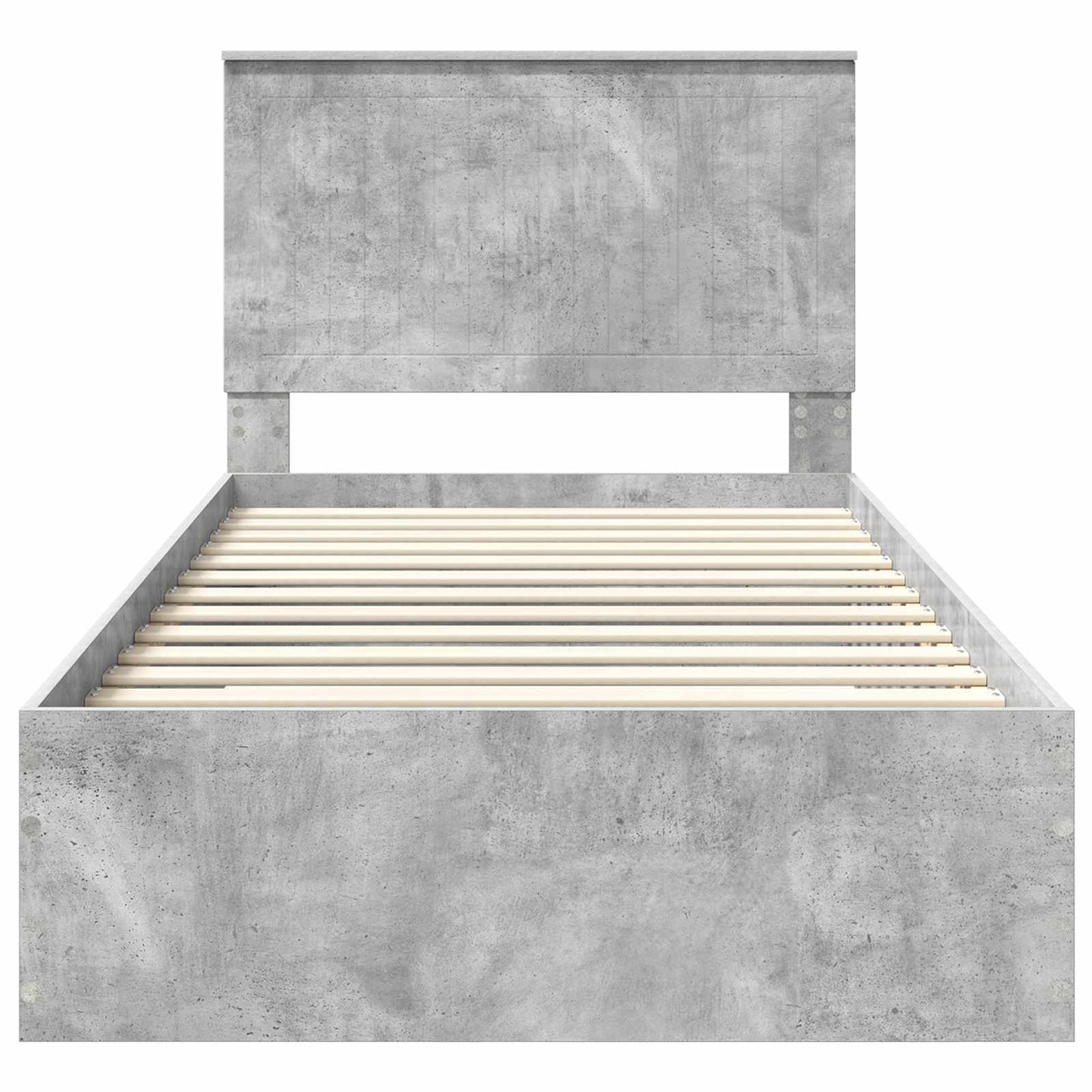 vidaXL Bettrahmen mit Kopfteil Beton Grau 100 x 200 cm Holzwerkstoff