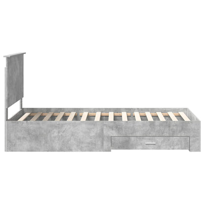 vidaXL Bettrahmen mit Kopfteil Beton Grau 100 x 200 cm Holzwerkstoff