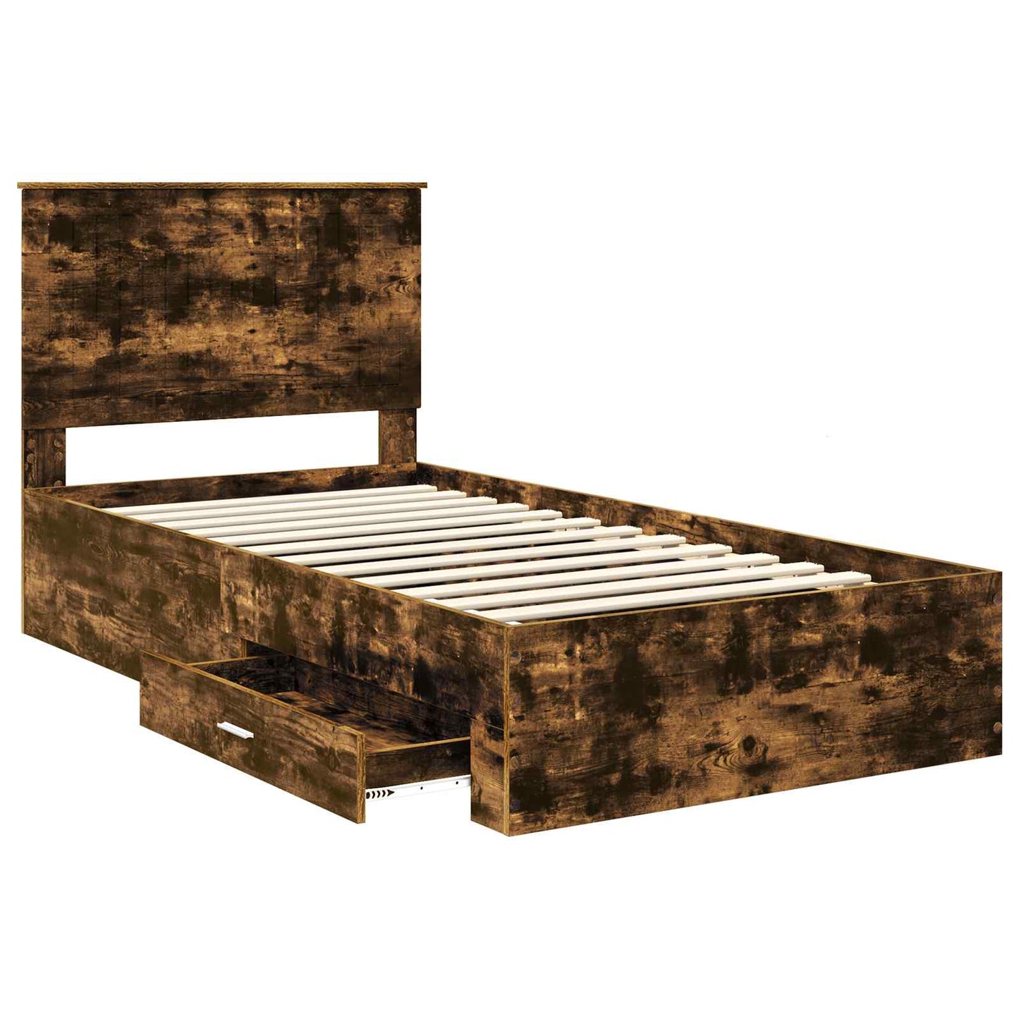 vidaXL Bettrahmen Geräucherte Eiche 100 x 200 cm Holzwerkstoff