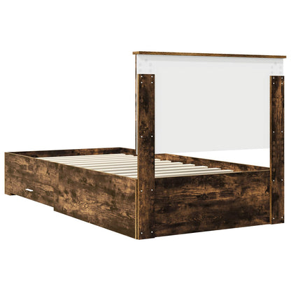 vidaXL Bettrahmen Geräucherte Eiche 100 x 200 cm Holzwerkstoff