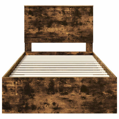 vidaXL Bettrahmen Geräucherte Eiche 100 x 200 cm Holzwerkstoff