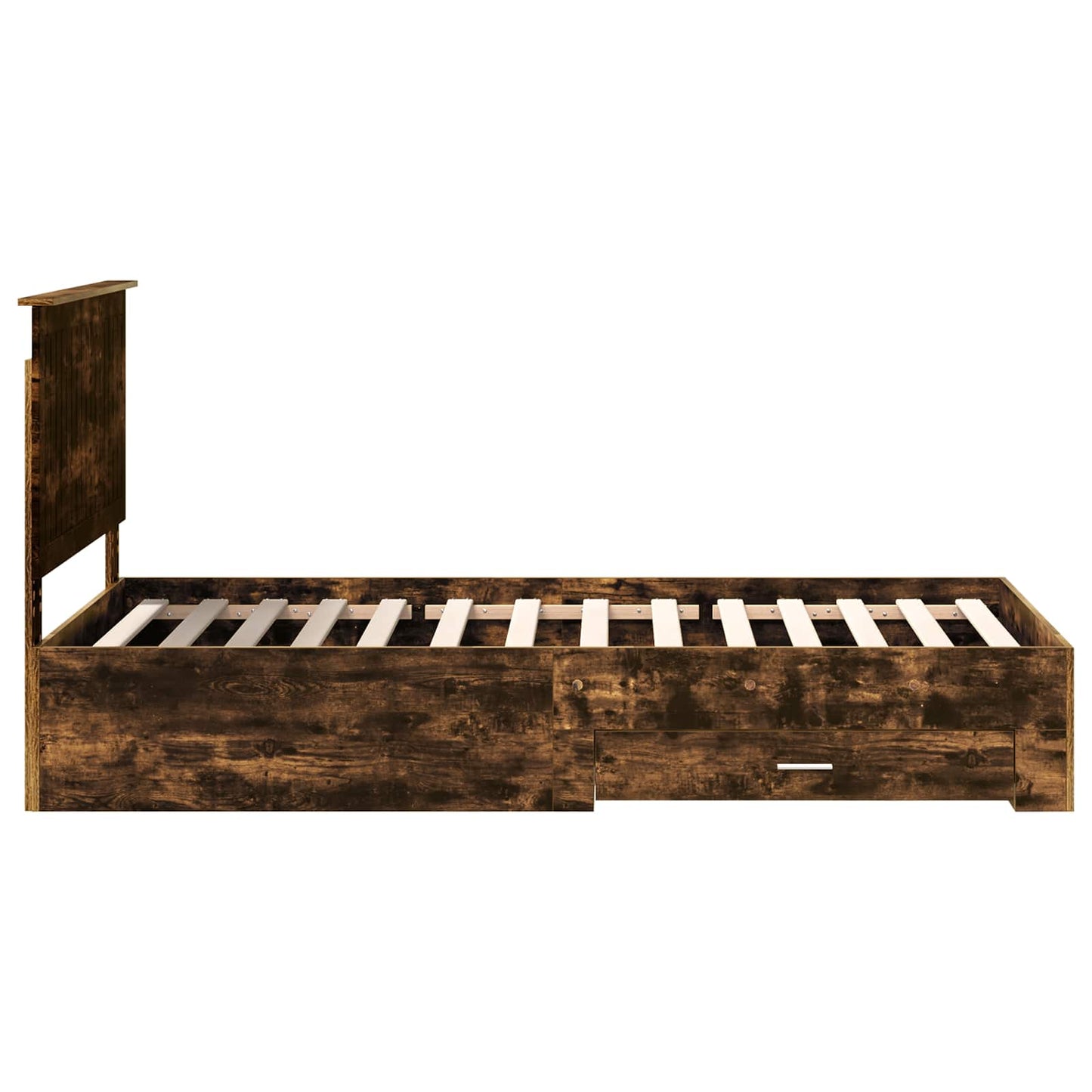 vidaXL Bettrahmen Geräucherte Eiche 100 x 200 cm Holzwerkstoff