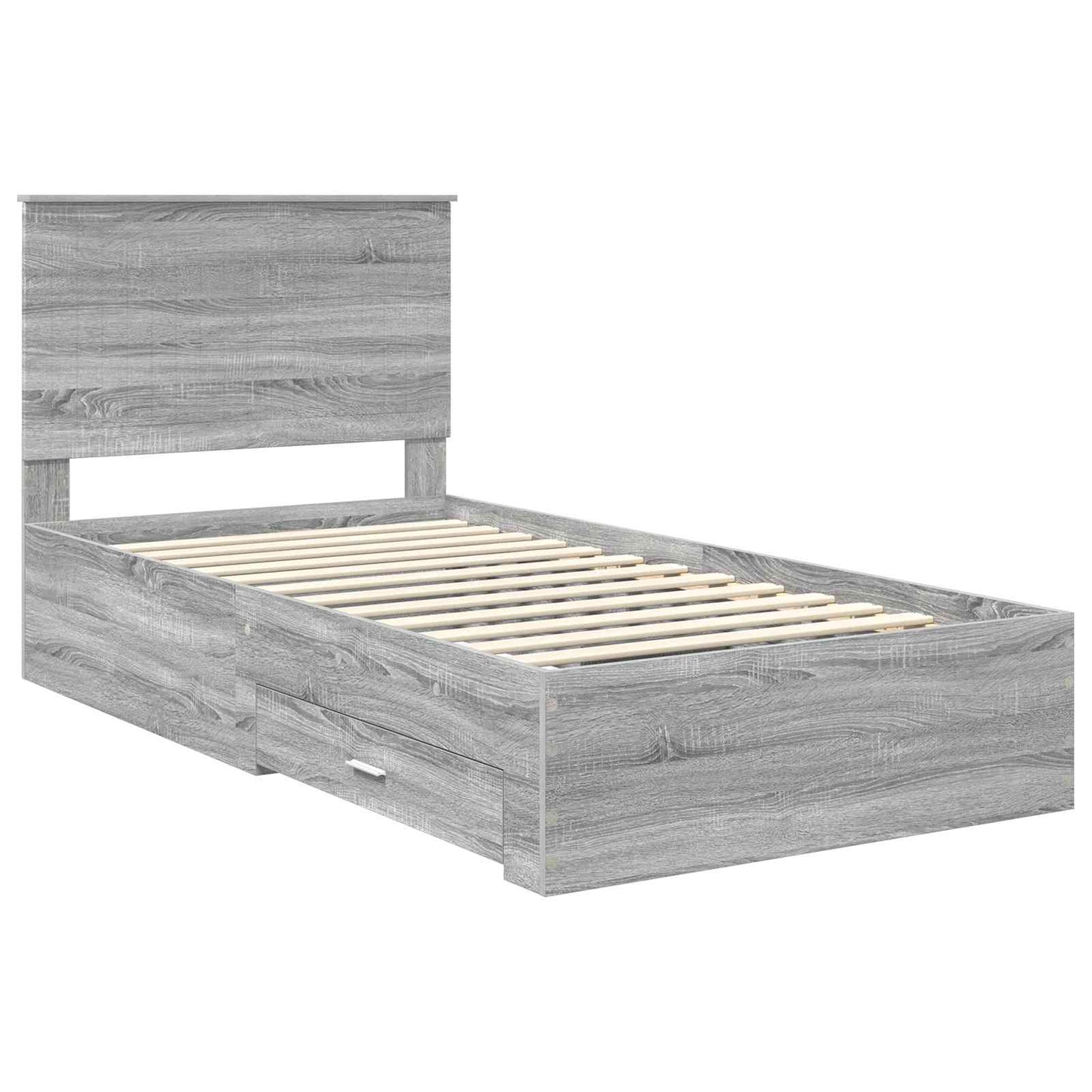 vidaXL Cadre de lit Gris Sonoma 100 x 200 cm Bois d'ingénierie