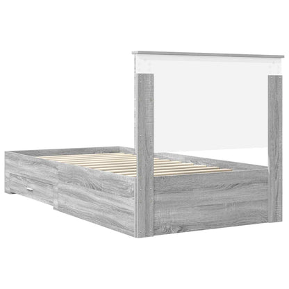 vidaXL Cadre de lit Gris Sonoma 100 x 200 cm Bois d'ingénierie