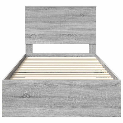 vidaXL Cadre de lit Gris Sonoma 100 x 200 cm Bois d'ingénierie