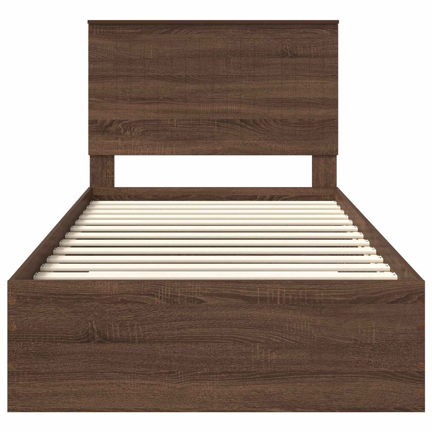 vidaXL Bettrahmen Braune Eiche und Silber 90 x 200 cm Holzwerkstoff