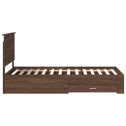 vidaXL Bettrahmen Braune Eiche und Silber 90 x 200 cm Holzwerkstoff