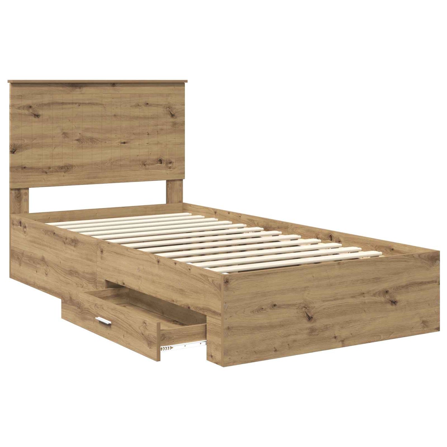 vidaXL Bettrahmen Artisan-Eiche 100 x 200 cm Holzwerkstoff