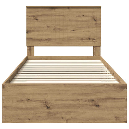 vidaXL Bettrahmen Artisan-Eiche 100 x 200 cm Holzwerkstoff