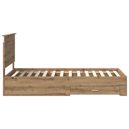 vidaXL Bettrahmen Artisan-Eiche 100 x 200 cm Holzwerkstoff