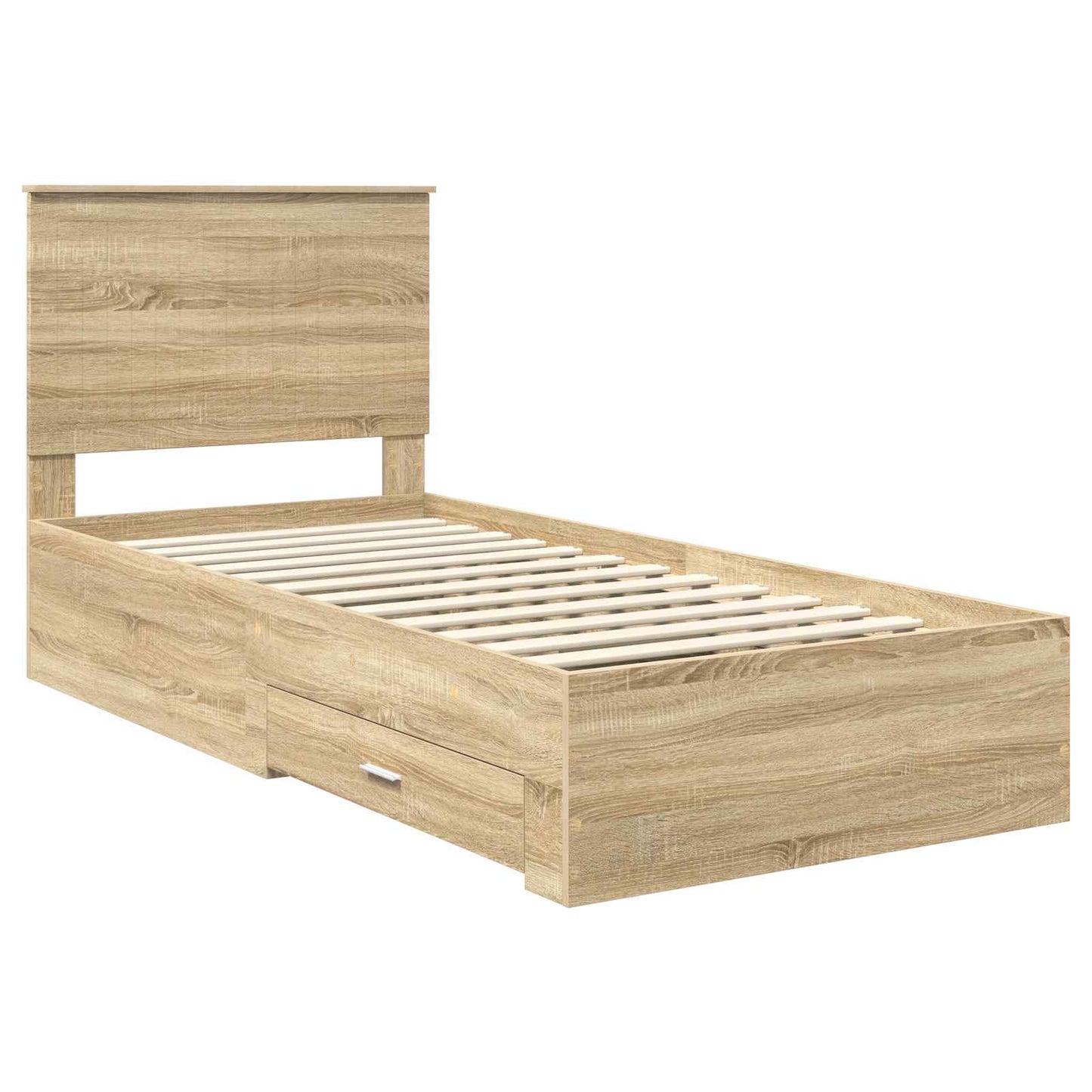 vidaXL Bettrahmen mit Kopfteil Sonoma-Eiche 90 x 200 cm Holzwerkstoff