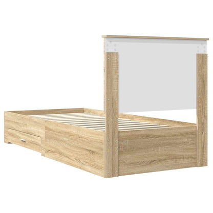 vidaXL Bettrahmen mit Kopfteil Sonoma-Eiche 90 x 200 cm Holzwerkstoff