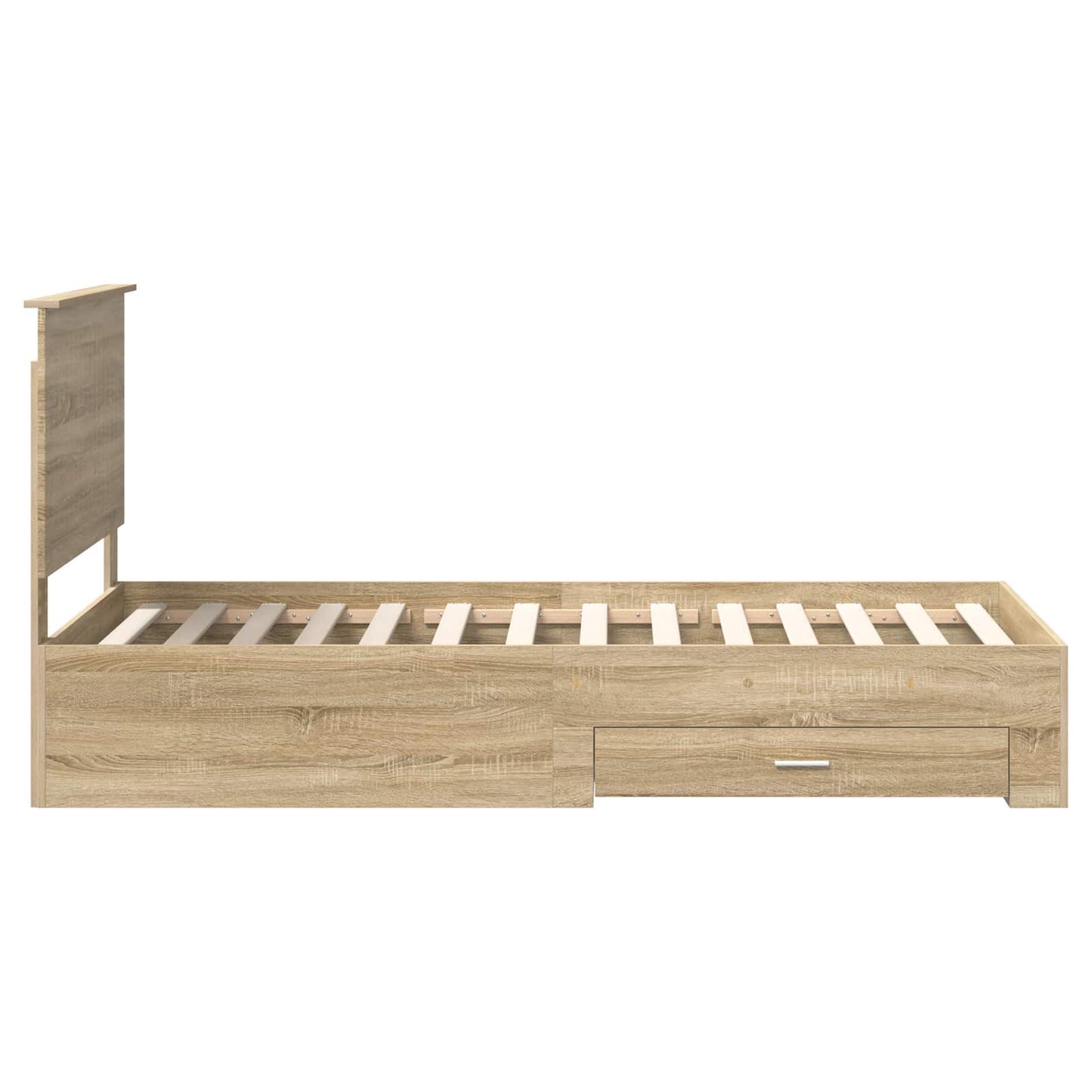 vidaXL Bettrahmen mit Kopfteil Sonoma-Eiche 90 x 200 cm Holzwerkstoff