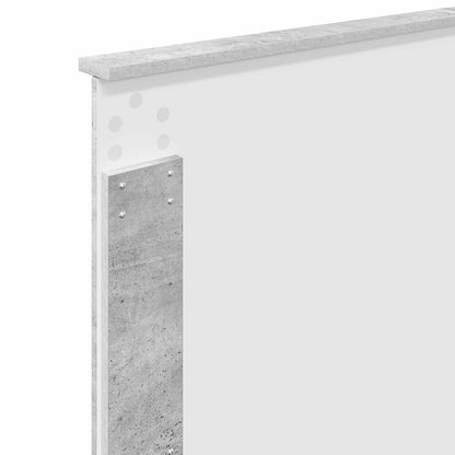 vidaXL Cadre de lit avec tête de lit Gris Béton 90 x 200 cm Bois d'ingénierie
