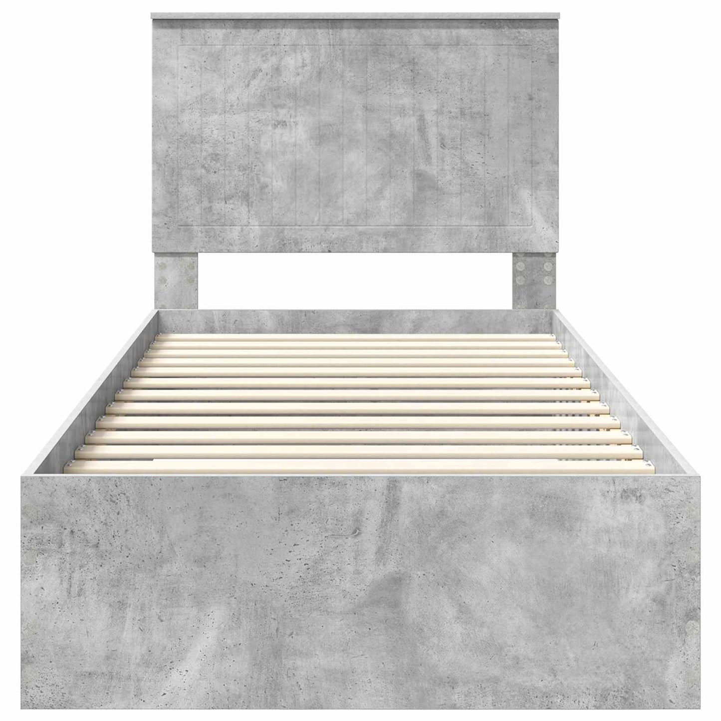 vidaXL Cadre de lit avec tête de lit Gris Béton 90 x 200 cm Bois d'ingénierie