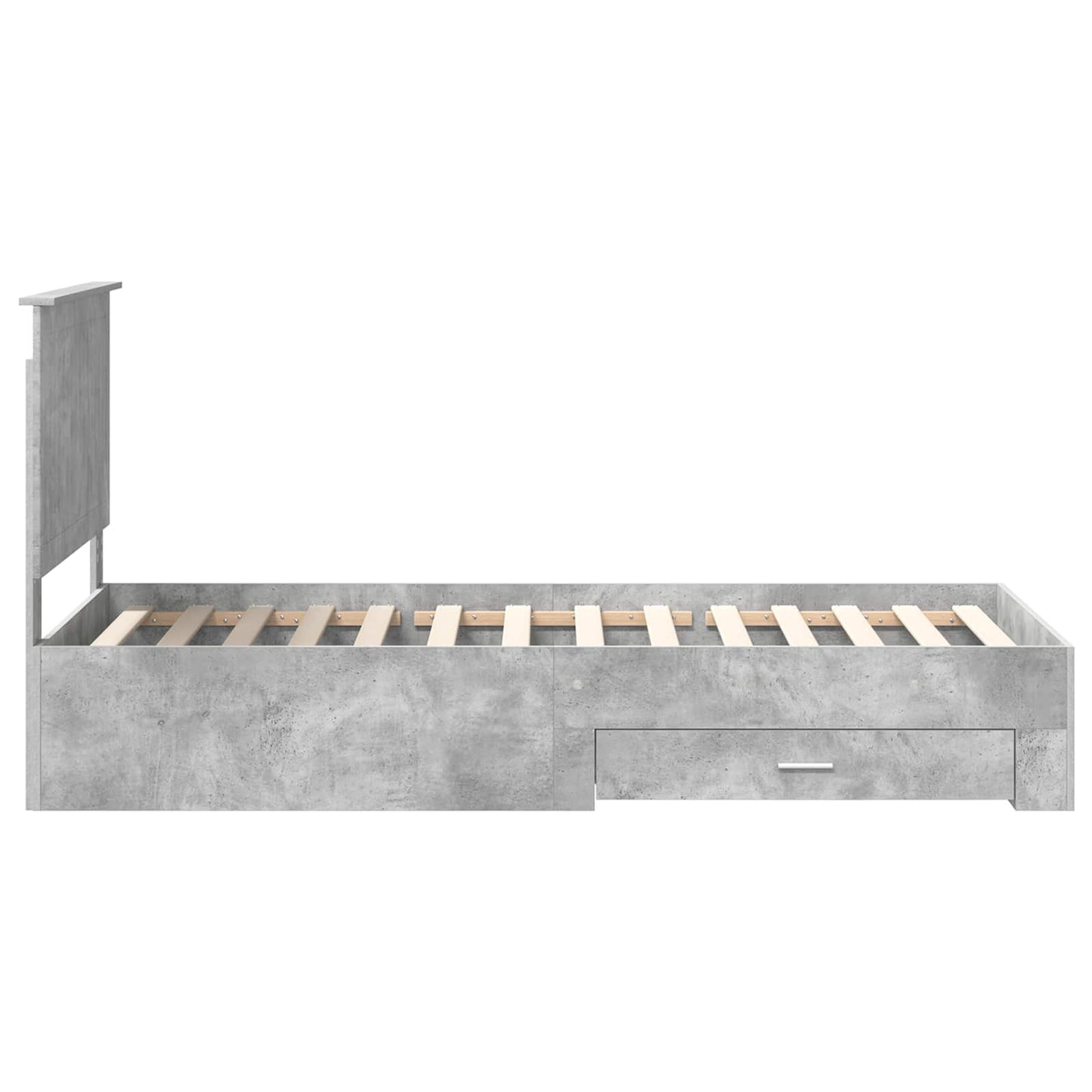 vidaXL Cadre de lit avec tête de lit Gris Béton 90 x 200 cm Bois d'ingénierie
