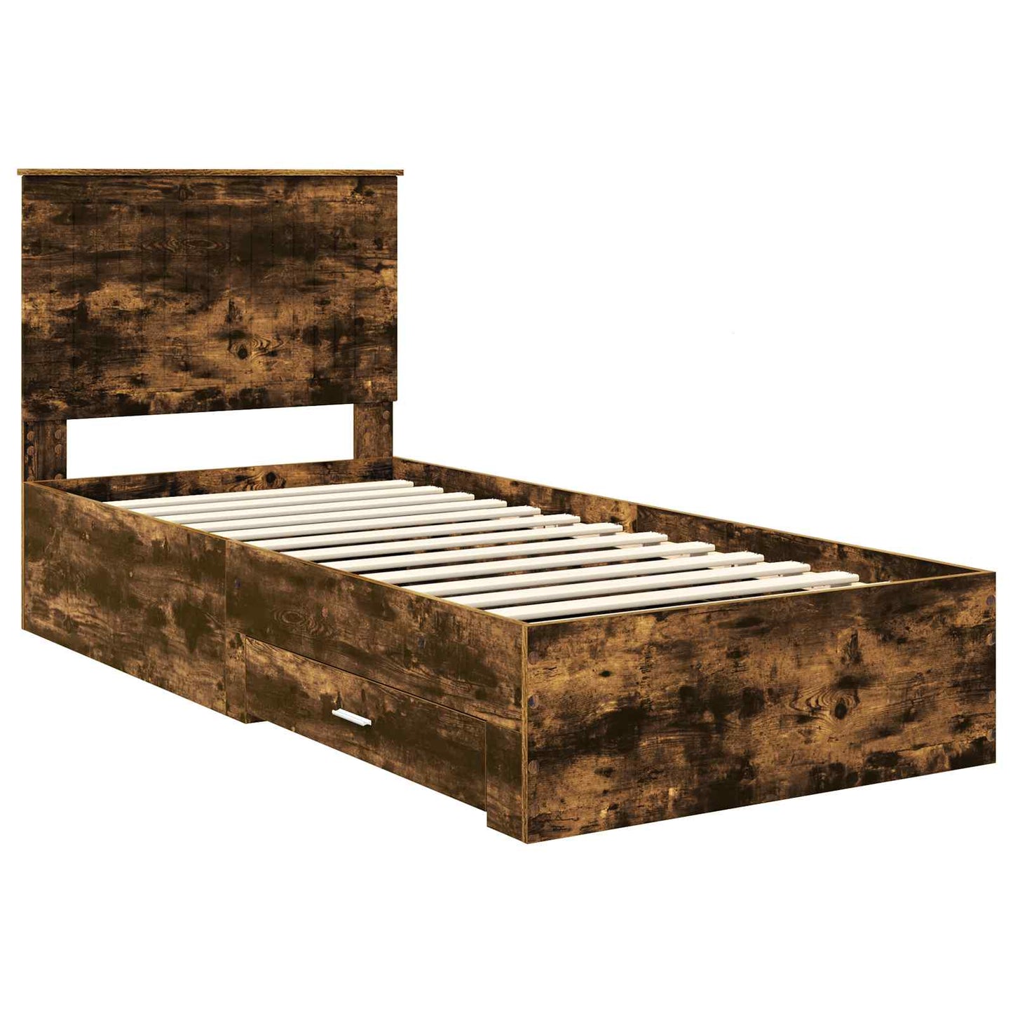 vidaXL Cadre de lit Chêne fumé 90 x 200 cm Bois d'ingénierie