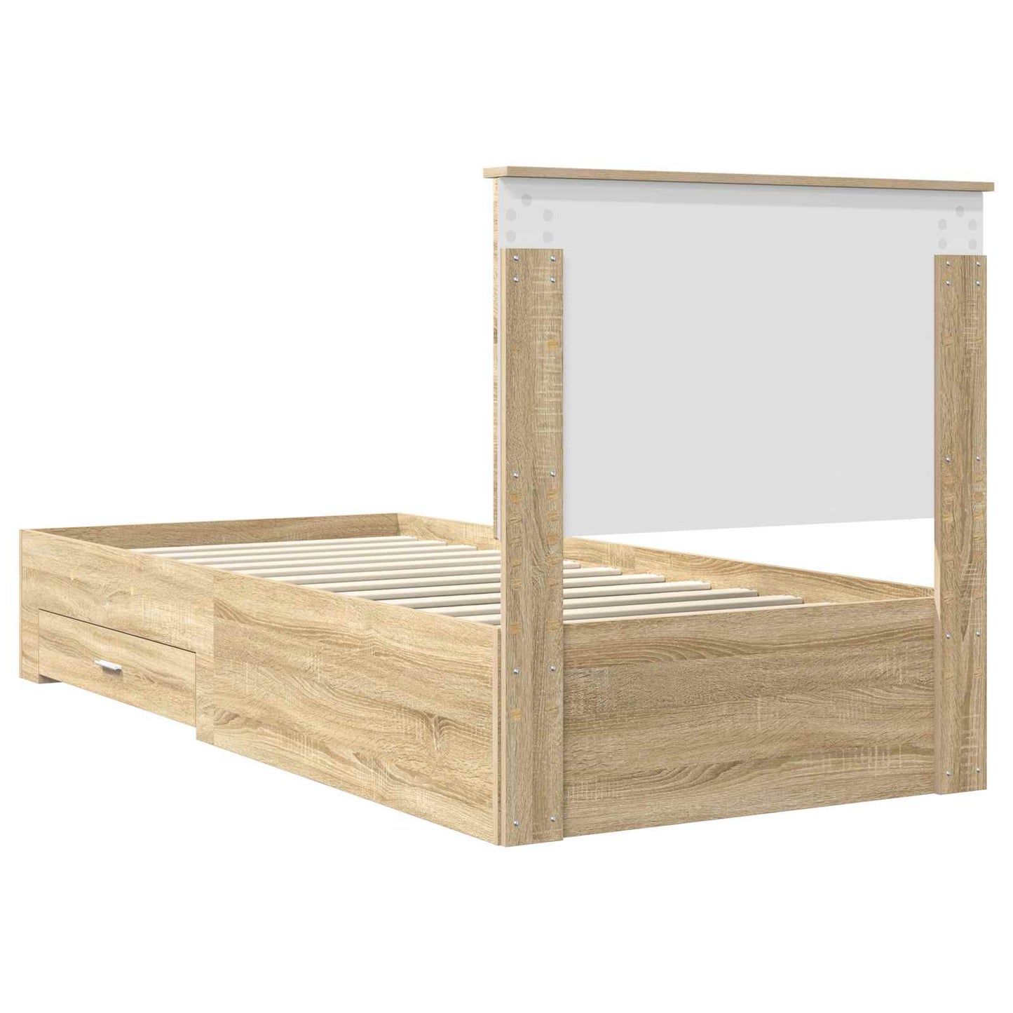 vidaXL Bettrahmen mit Kopfteil Sonoma-Eiche 90 x 190 cm Holzwerkstoff