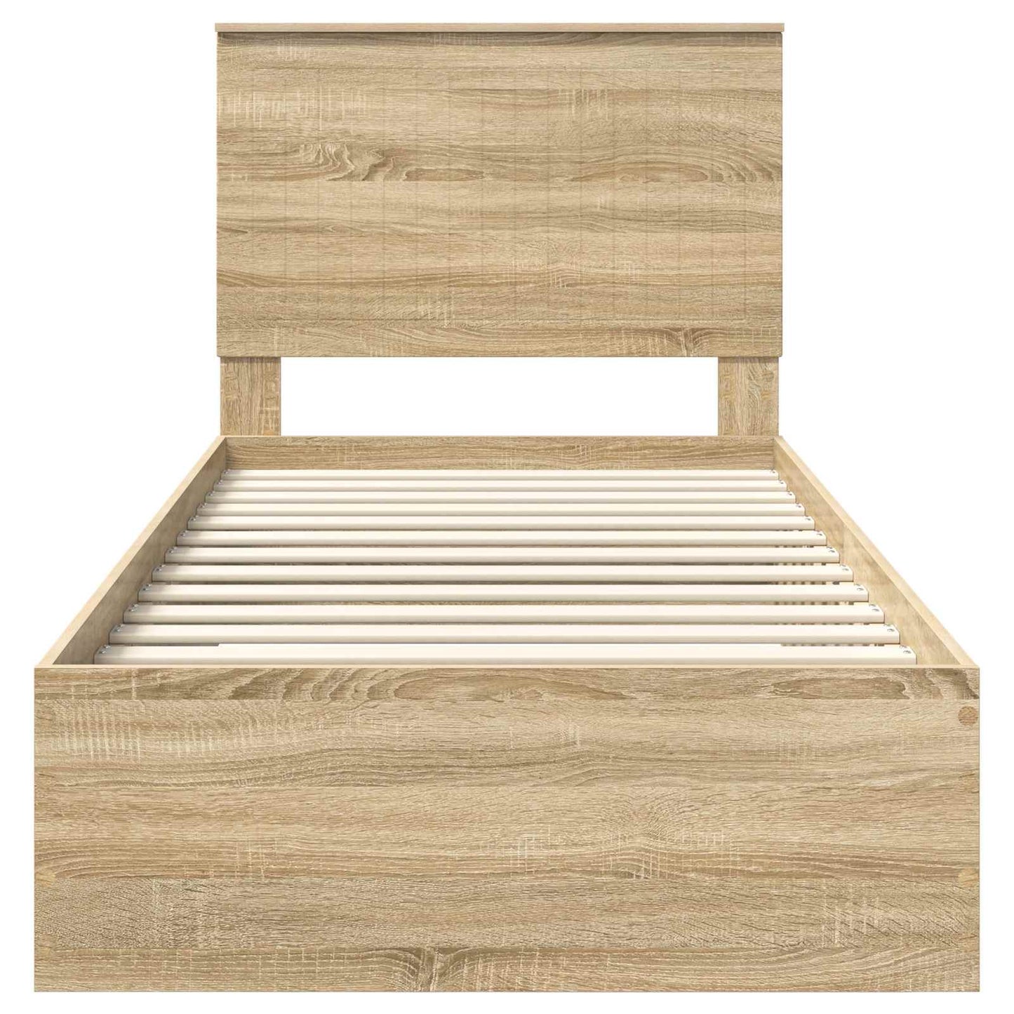vidaXL Bettrahmen mit Kopfteil Sonoma-Eiche 90 x 190 cm Holzwerkstoff