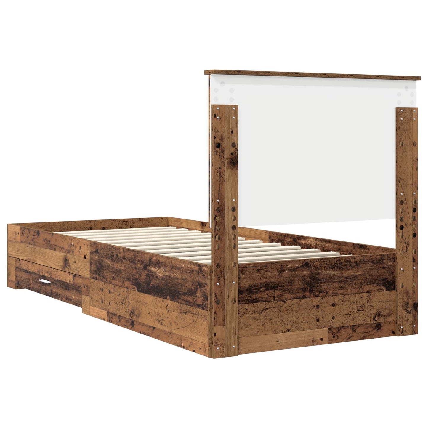 vidaXL Cadre de lit avec tête de lit en bois de récupération 90 x 190 cm en bois d'ingénierie