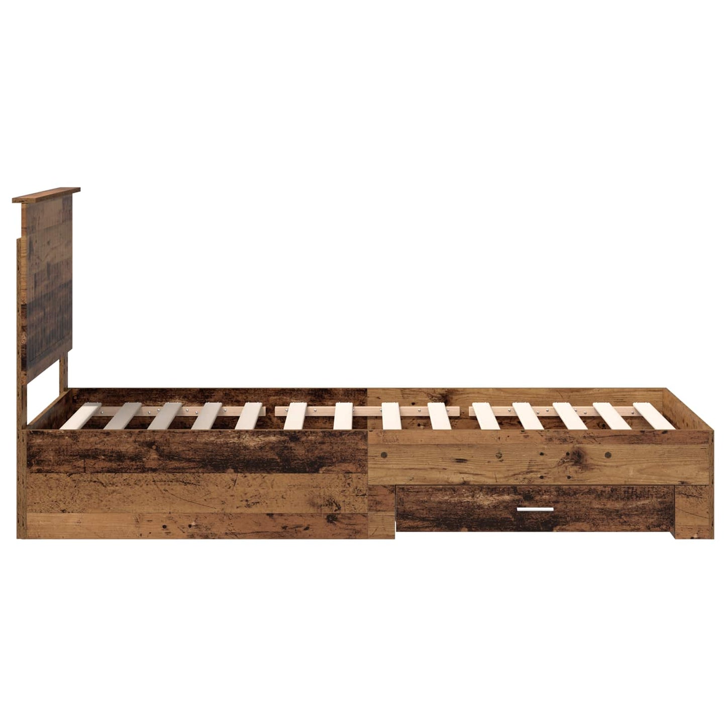 vidaXL Cadre de lit avec tête de lit en bois de récupération 90 x 190 cm en bois d'ingénierie