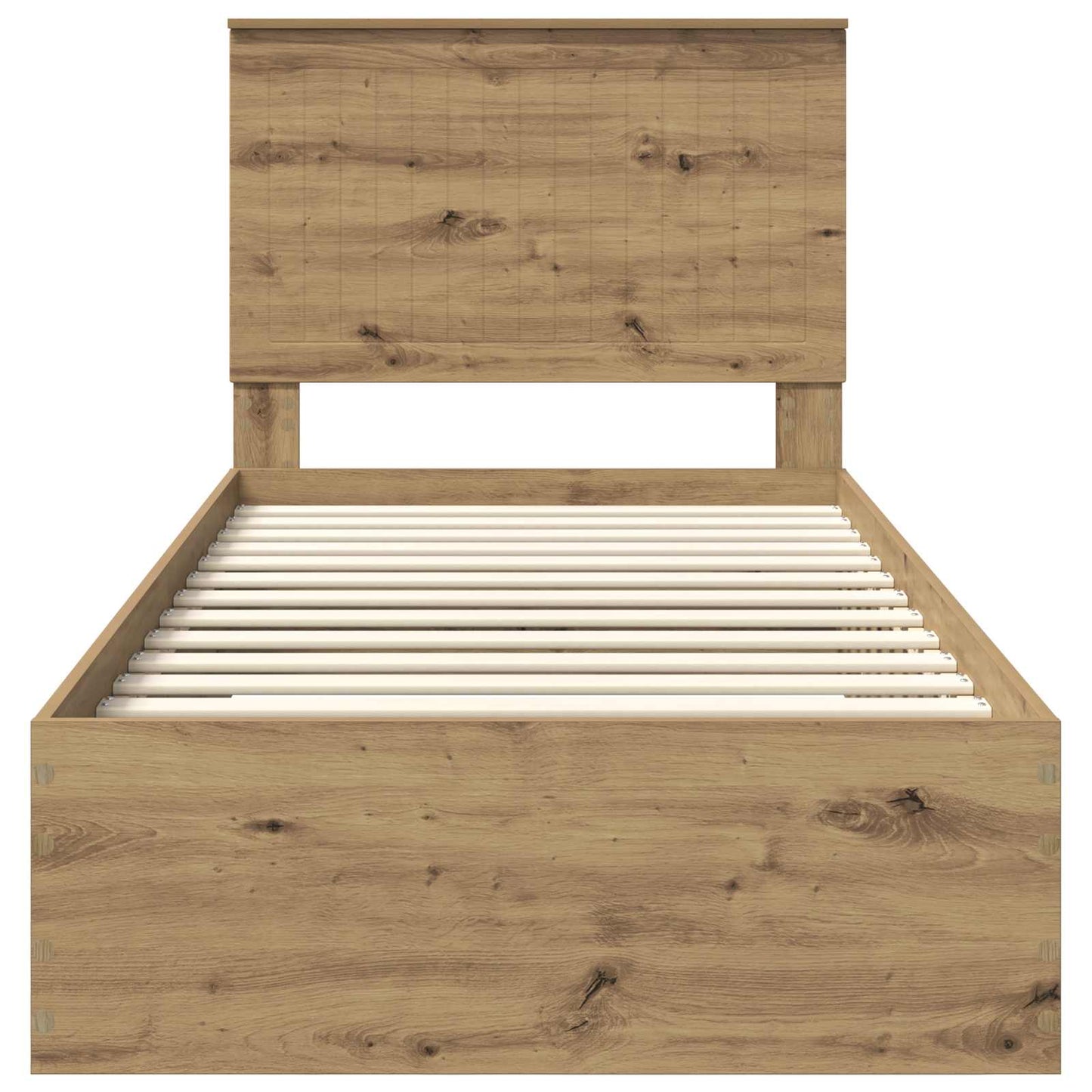 vidaXL Bettrahmen mit Kopfteil Artisan-Eiche 90 x 190 cm Holzwerkstoff