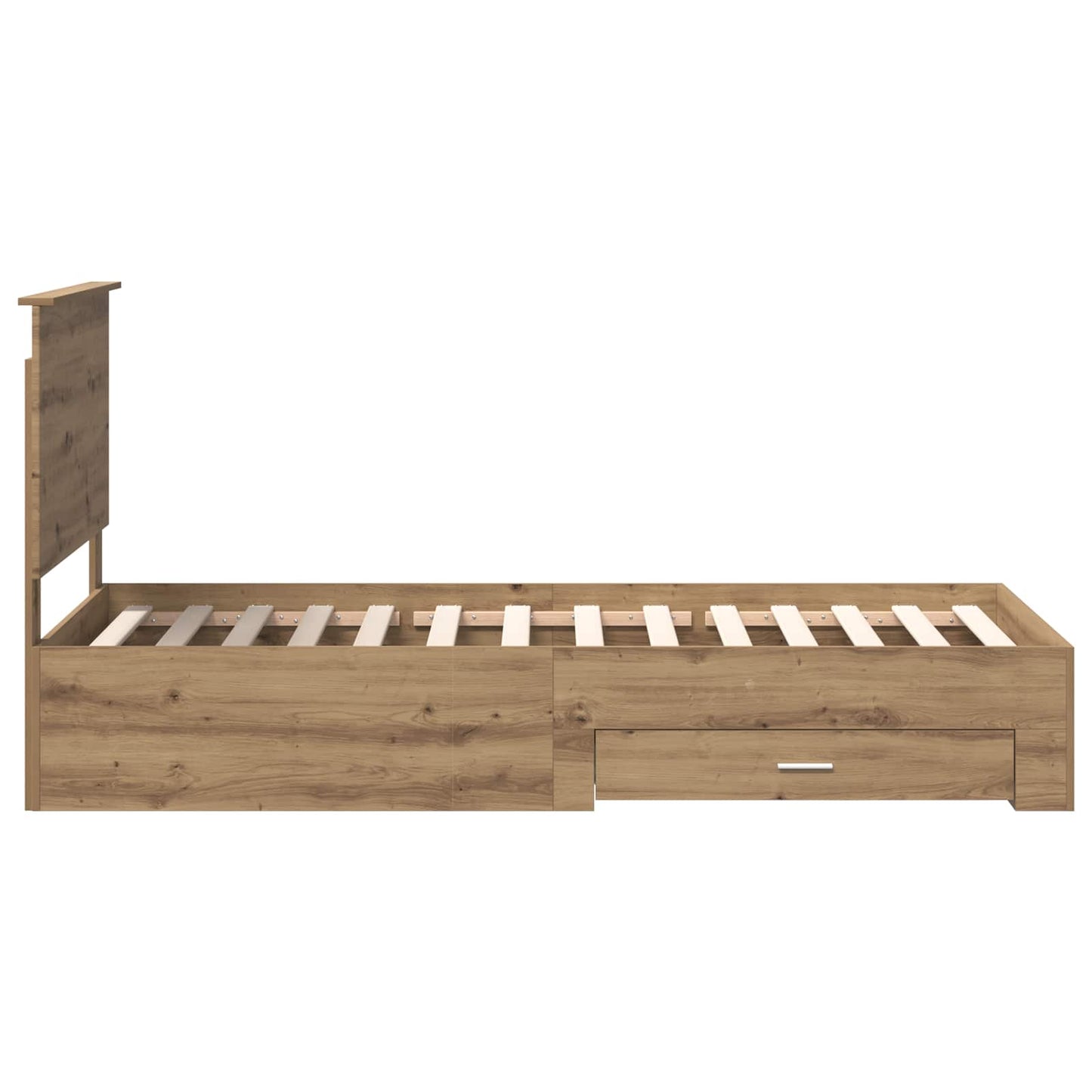 vidaXL Bettrahmen mit Kopfteil Artisan-Eiche 90 x 190 cm Holzwerkstoff