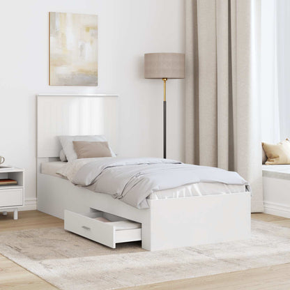 vidaXL Bettrahmen Weiß und Silber 70 x 190 cm Holzwerkstoff