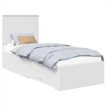 vidaXL Bettrahmen Weiß und Silber 70 x 190 cm Holzwerkstoff