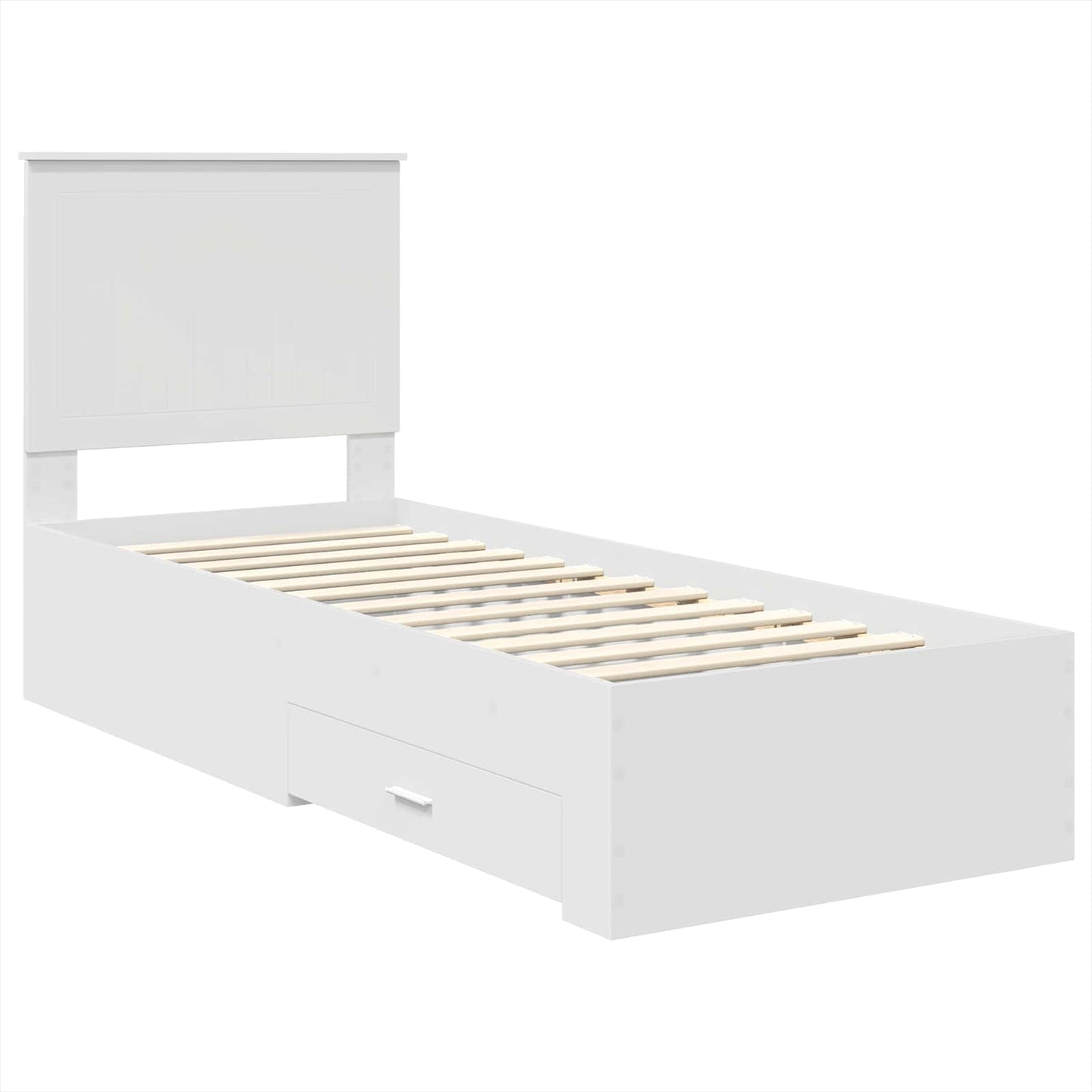 vidaXL Bettrahmen Weiß und Silber 70 x 190 cm Holzwerkstoff