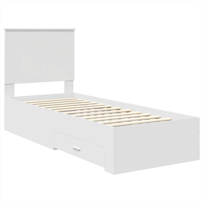 vidaXL Bettrahmen Weiß und Silber 70 x 190 cm Holzwerkstoff