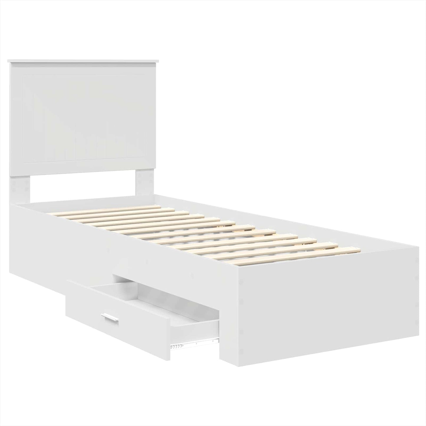vidaXL Bettrahmen Weiß und Silber 70 x 190 cm Holzwerkstoff