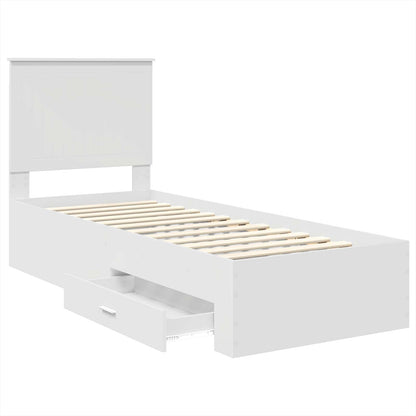 vidaXL Bettrahmen Weiß und Silber 70 x 190 cm Holzwerkstoff