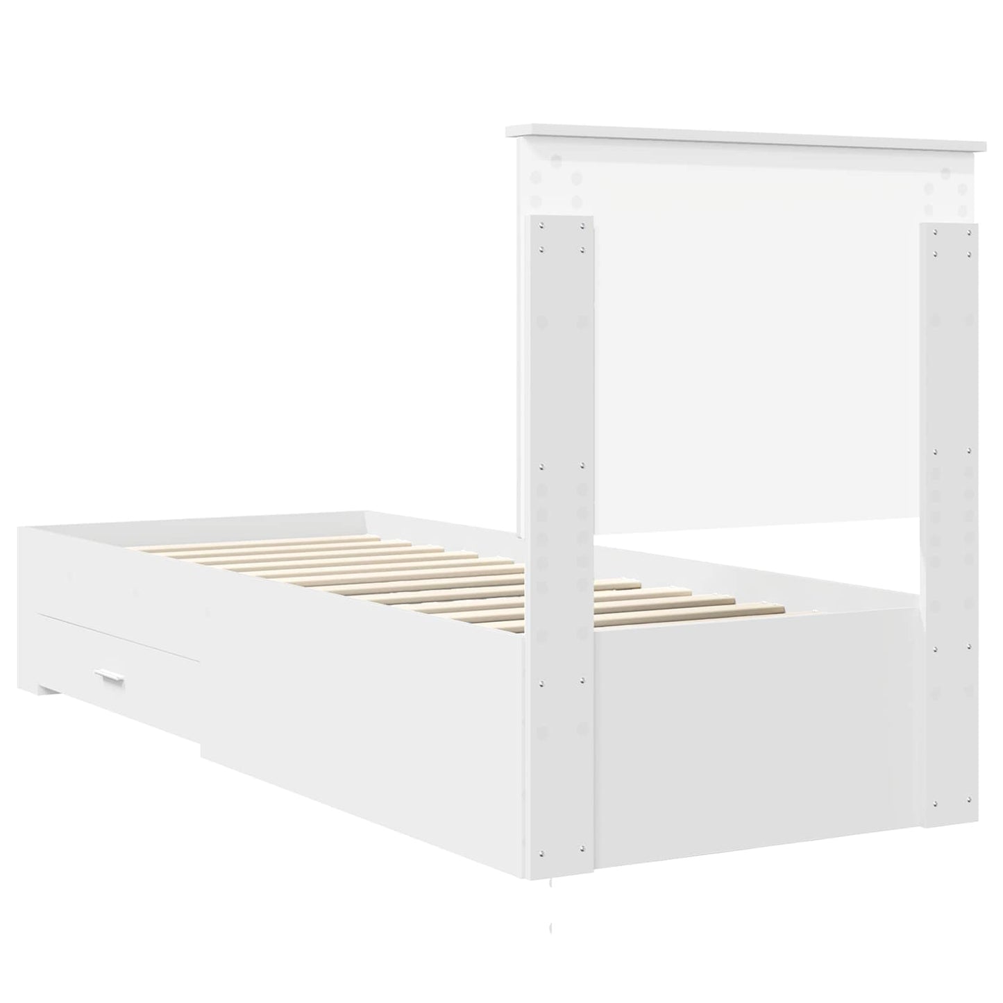 vidaXL Bettrahmen Weiß und Silber 70 x 190 cm Holzwerkstoff