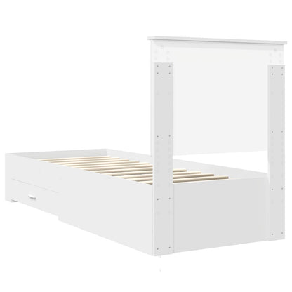 vidaXL Bettrahmen Weiß und Silber 70 x 190 cm Holzwerkstoff