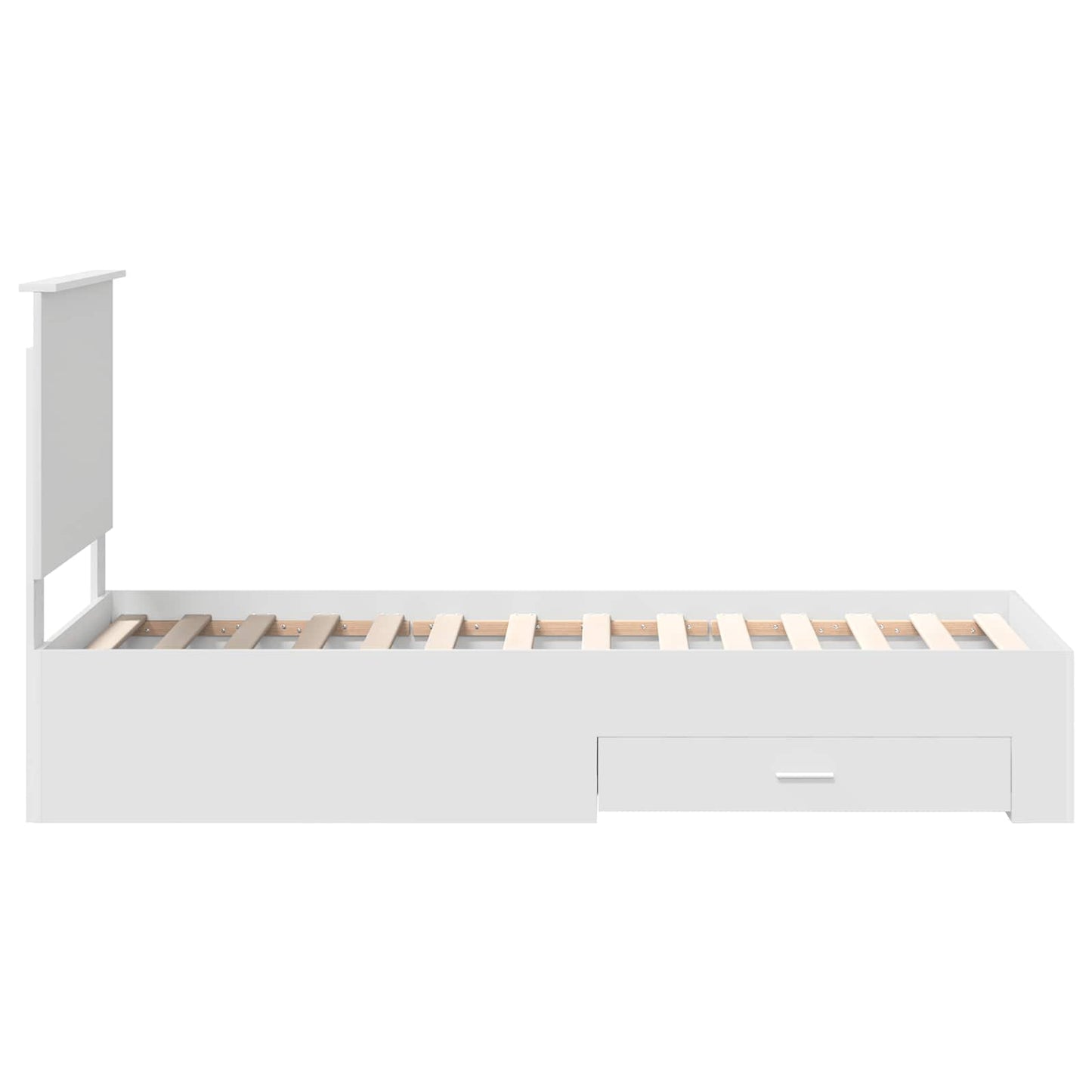 vidaXL Bettrahmen Weiß und Silber 70 x 190 cm Holzwerkstoff