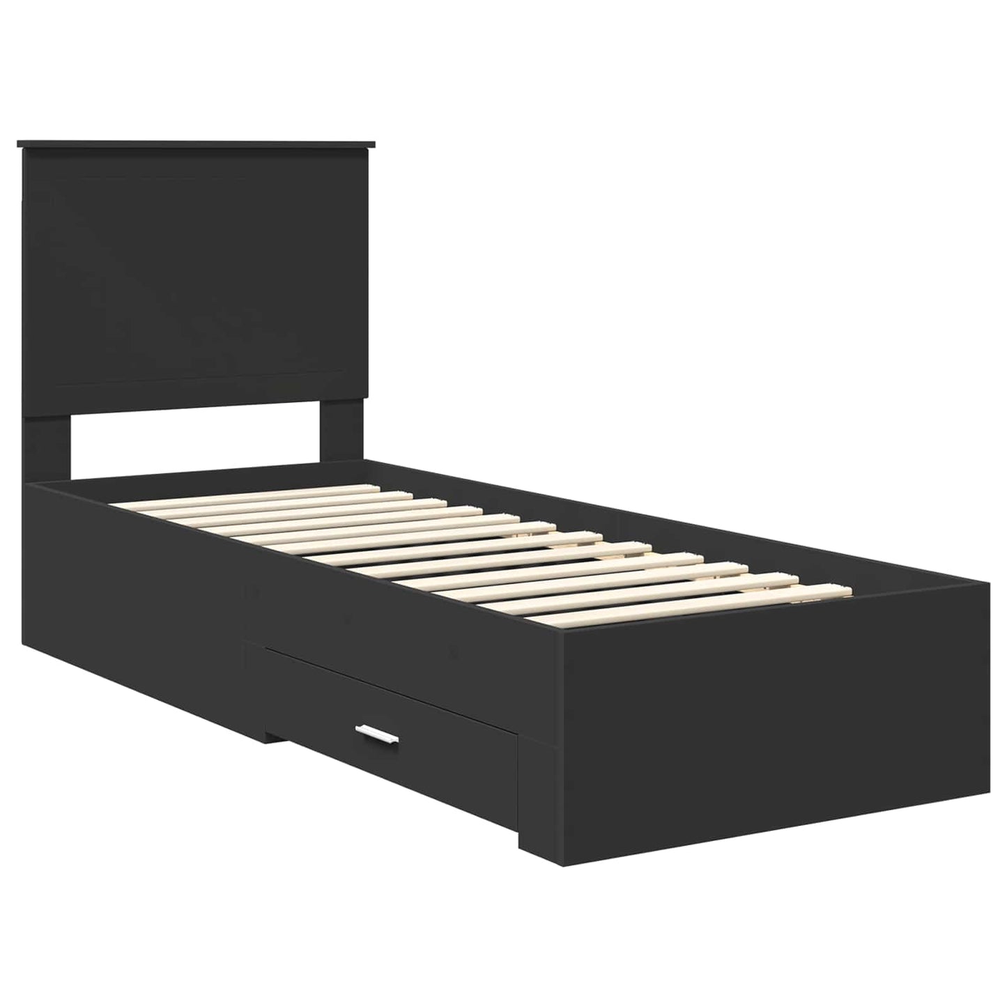 vidaXL Bettrahmen Schwarz und Silber 70 x 190 cm Holzwerkstoff