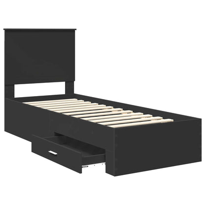 vidaXL Bettrahmen Schwarz und Silber 70 x 190 cm Holzwerkstoff