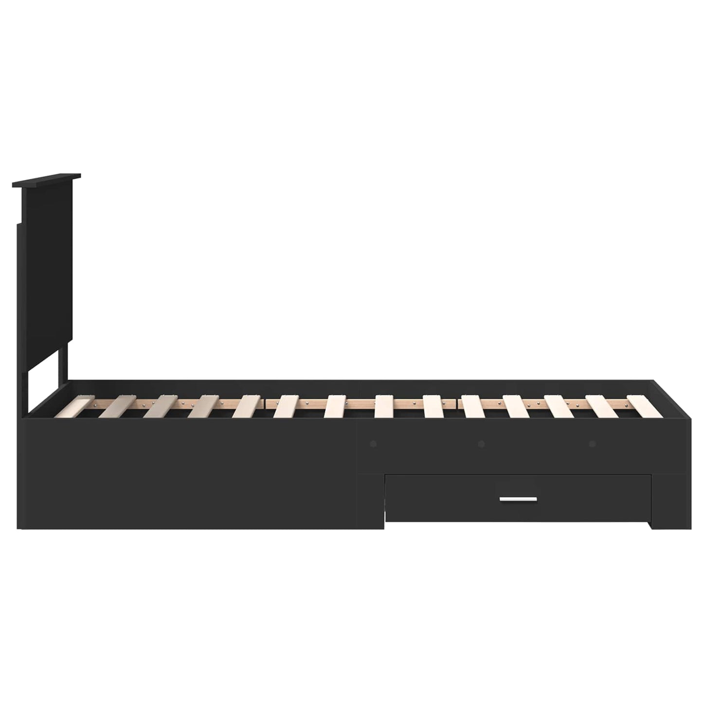 vidaXL Bettrahmen Schwarz und Silber 70 x 190 cm Holzwerkstoff
