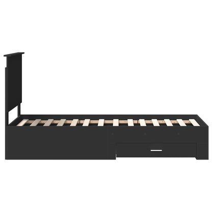 vidaXL Bettrahmen Schwarz und Silber 70 x 190 cm Holzwerkstoff