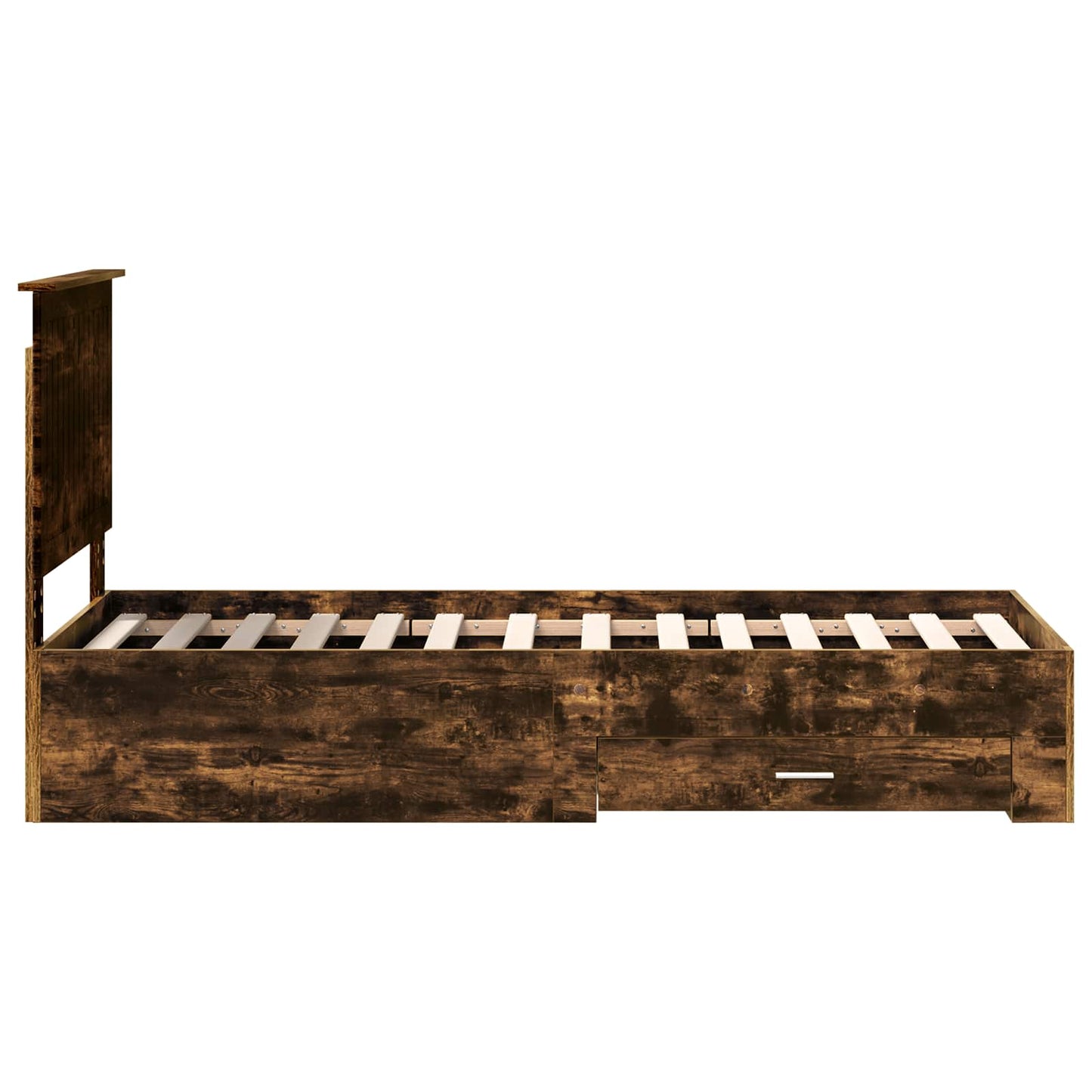 Bettrahmen Rauchige Eiche und Silber 70 x 190 cm Holzwerkstoff