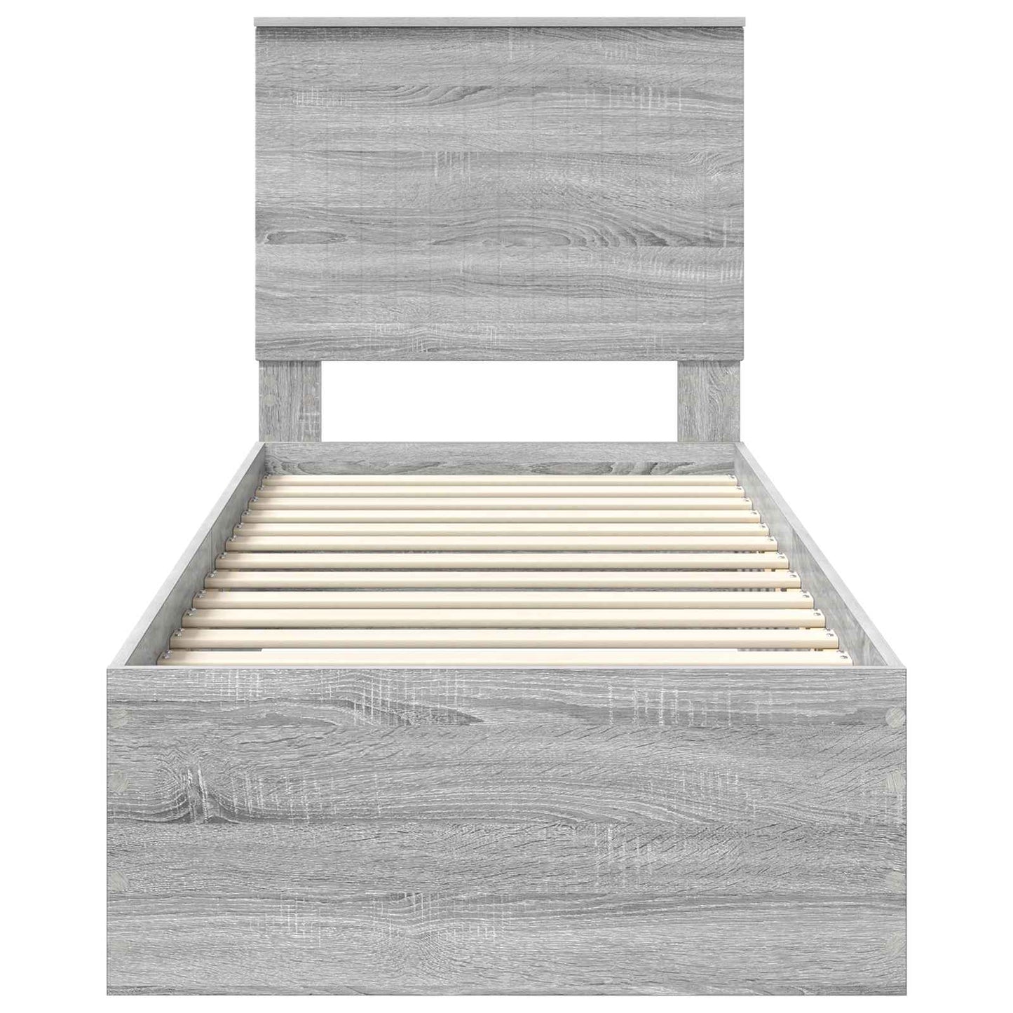 vidaXL Bettrahmen Graue Sonoma und Silber 70 x 190 cm Holzwerkstoff
