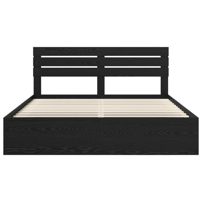vidaXL Bettrahmen Schwarz 200 x 200 cm Massives Kiefernholz