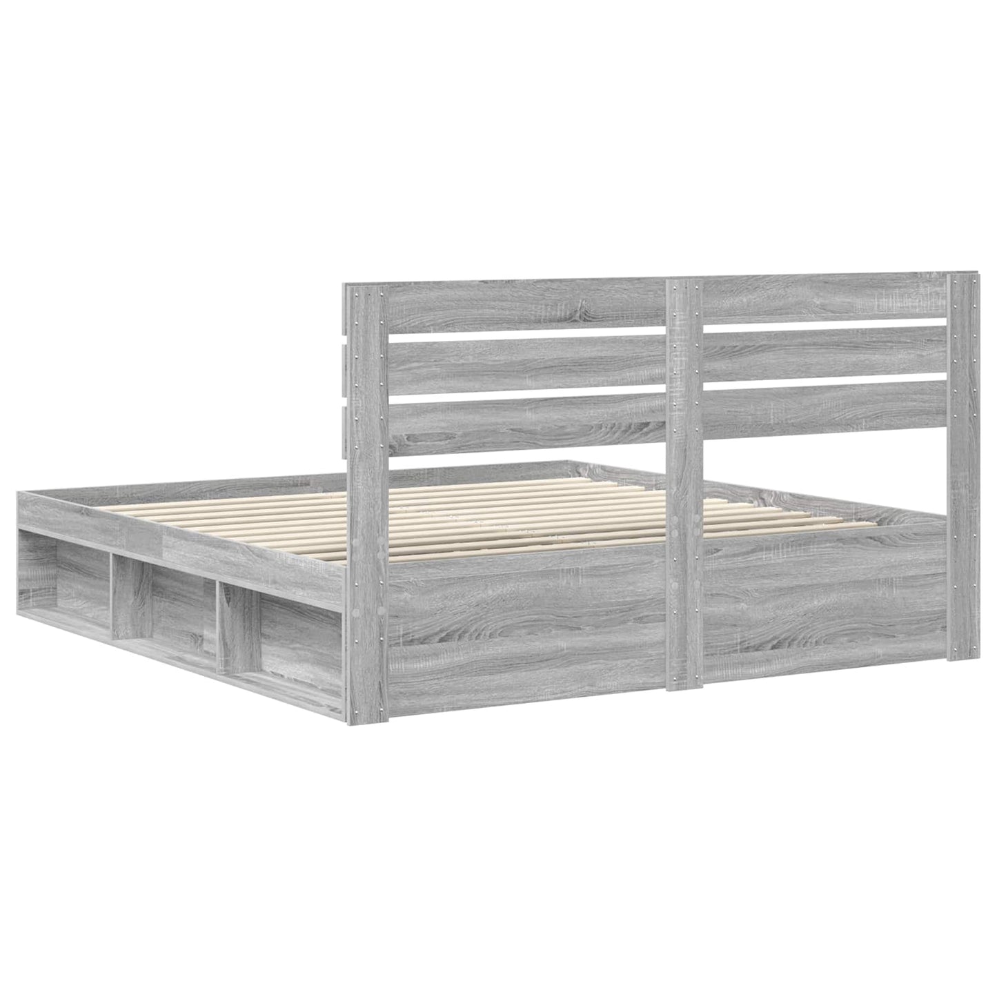 vidaXL Cadre de lit Gris Sonoma 200 x 200 cm Pin massif