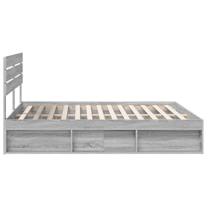 vidaXL Cadre de lit Gris Sonoma 200 x 200 cm Pin massif