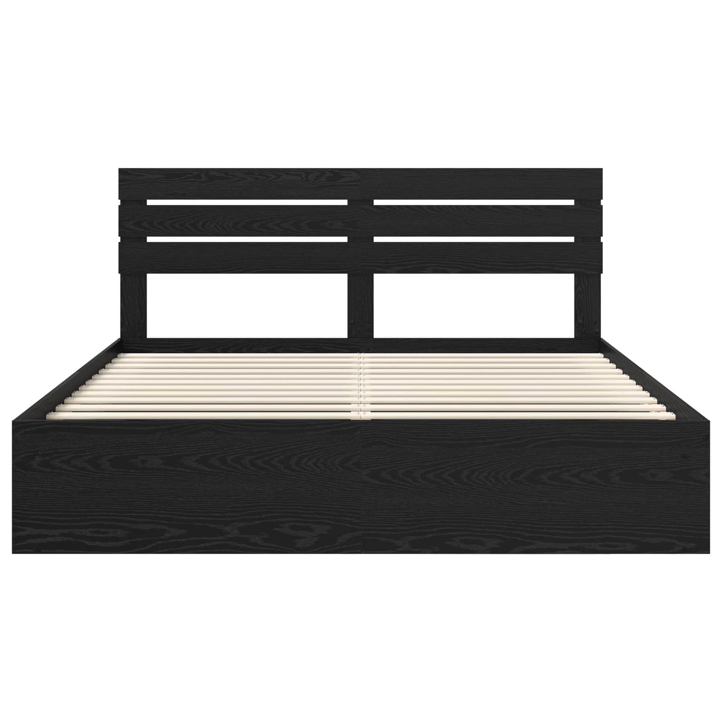 vidaXL Bettrahmen Schwarz 180 x 200 cm Massives Kiefernholz